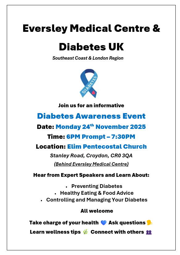 Diabetes awareness event poster